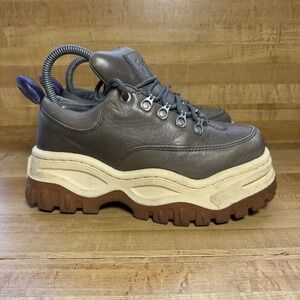 Eytys Angel Leather Platform Sneakers Grey Brown Taupe Womens 6 EUR‎ 36 Chunky